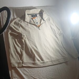 Dockers 1/4 Zip Pullover Long Sleeve Men's Beige NWT